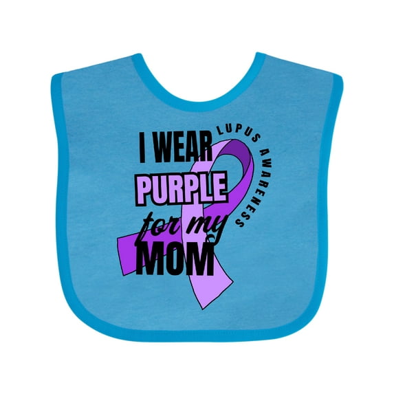Inktastic I Wear Purple for My Mom Lupus Awareness Boys or Girls Baby Bib