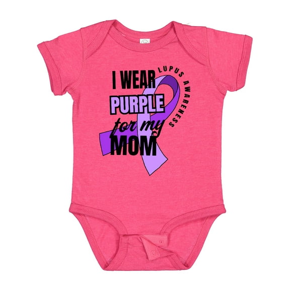 Inktastic I Wear Purple for My Mom Lupus Awareness Boys or Girls Baby Bodysuit