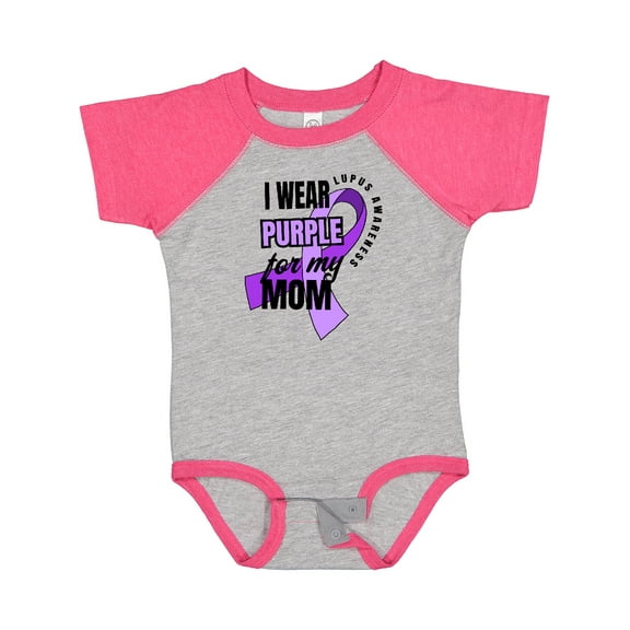 Inktastic I Wear Purple for My Mom Lupus Awareness Boys or Girls Baby Bodysuit