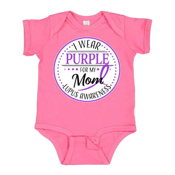 Inktastic I Wear Purple for My Mom Lupus Awareness Boys or Girls Baby Bodysuit