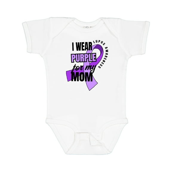 Inktastic I Wear Purple for My Mom Lupus Awareness Boys or Girls Baby Bodysuit