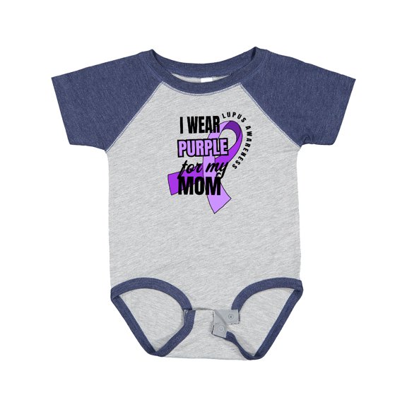 Inktastic I Wear Purple for My Mom Lupus Awareness Boys or Girls Baby Bodysuit