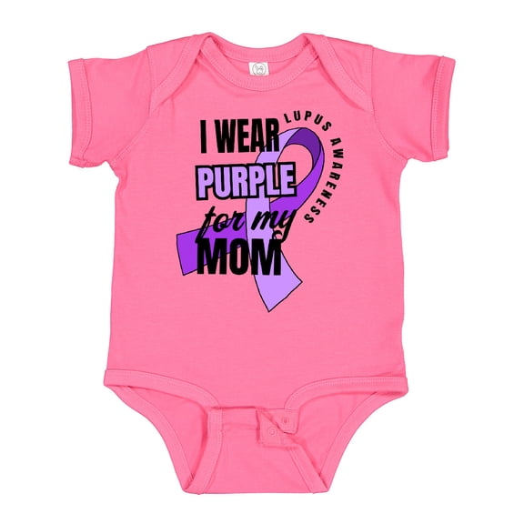 Inktastic I Wear Purple for My Mom Lupus Awareness Boys or Girls Baby Bodysuit