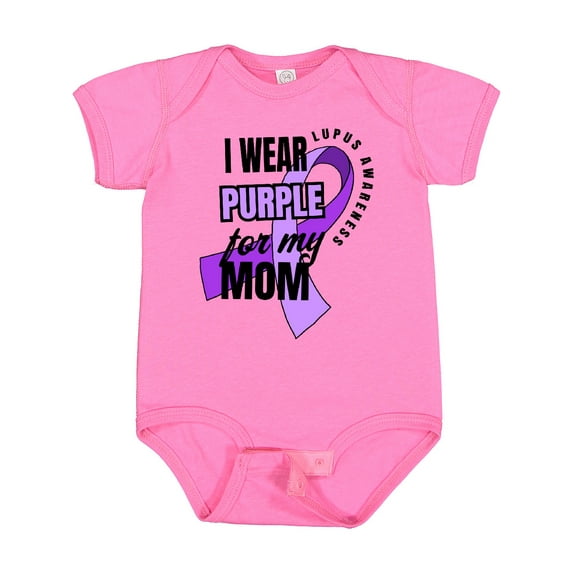 Inktastic I Wear Purple for My Mom Lupus Awareness Boys or Girls Baby Bodysuit