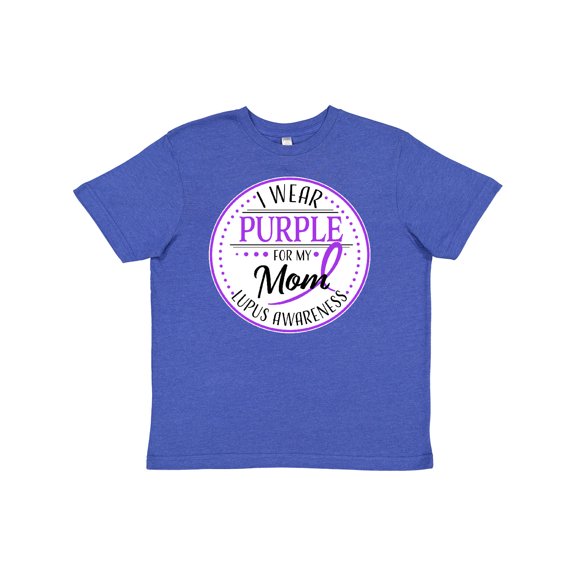 Inktastic I Wear Purple for My Mom- Lupus Awareness Youth T-Shirt