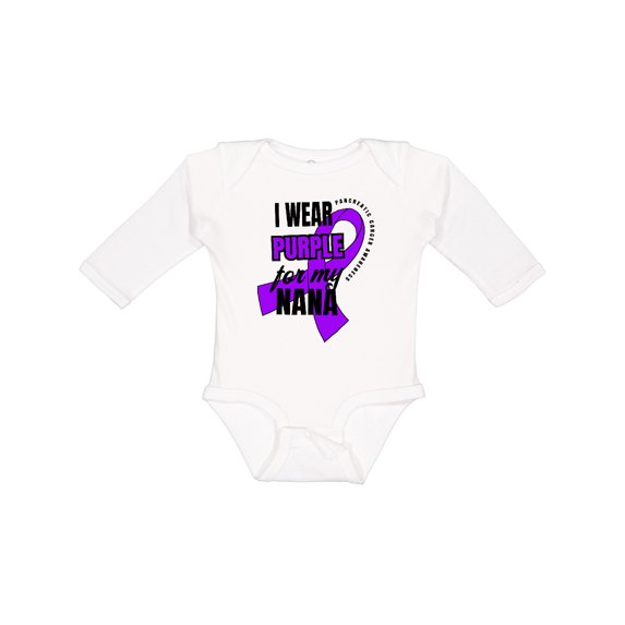 Inktastic I Wear Purple for My Nana Pancreatic Cancer Awareness Boys or Girls Long Sleeve Baby Bodysuit