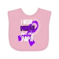 thumbnail image 1 of Inktastic I Wear Purple for My Papa Pancreatic Cancer Awareness Boys or Girls Baby Bib, 1 of 4