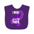 thumbnail image 1 of Inktastic I Wear Purple for My Papa Pancreatic Cancer Awareness Boys or Girls Baby Bib, 1 of 4