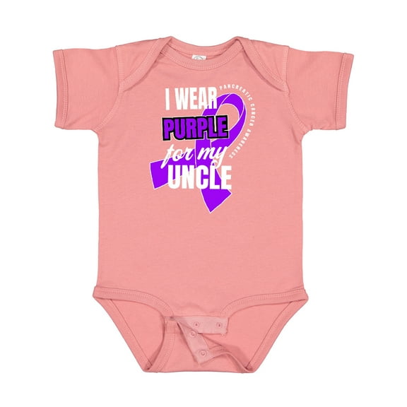 Inktastic I Wear Purple for My Uncle Pancreatic Cancer Awareness Boys or Girls Baby Bodysuit
