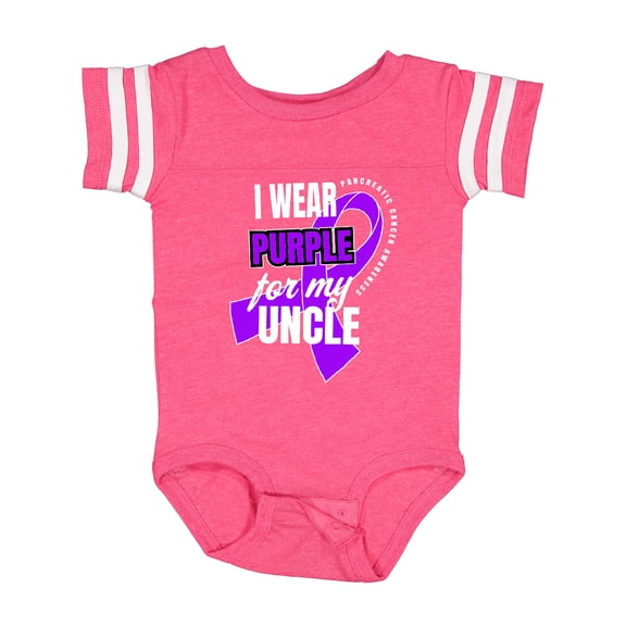 Inktastic I Wear Purple for My Uncle Pancreatic Cancer Awareness Boys or Girls Baby Bodysuit