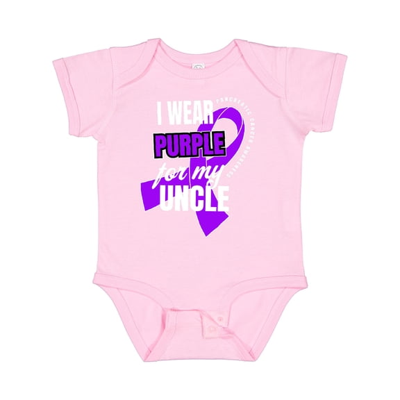 Inktastic I Wear Purple for My Uncle Pancreatic Cancer Awareness Boys or Girls Baby Bodysuit