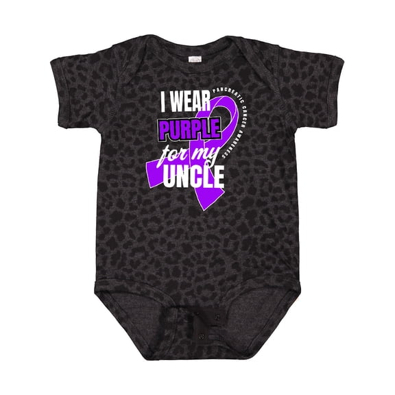 Inktastic I Wear Purple for My Uncle Pancreatic Cancer Awareness Boys or Girls Baby Bodysuit