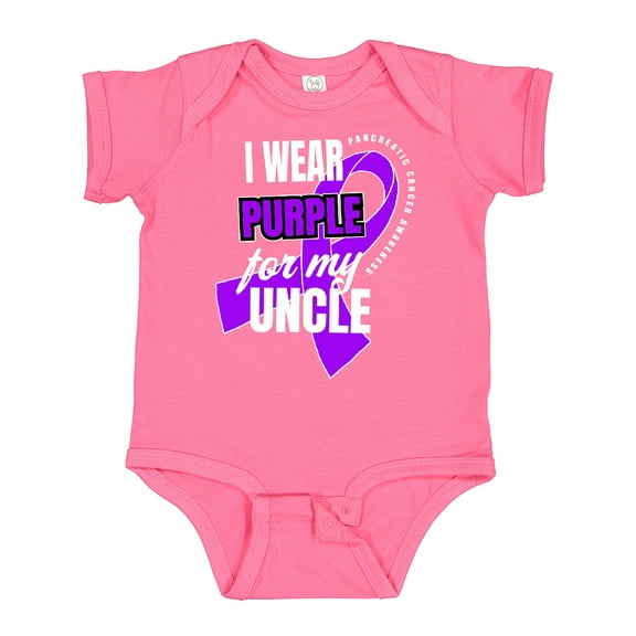 Inktastic I Wear Purple for My Uncle Pancreatic Cancer Awareness Boys or Girls Baby Bodysuit