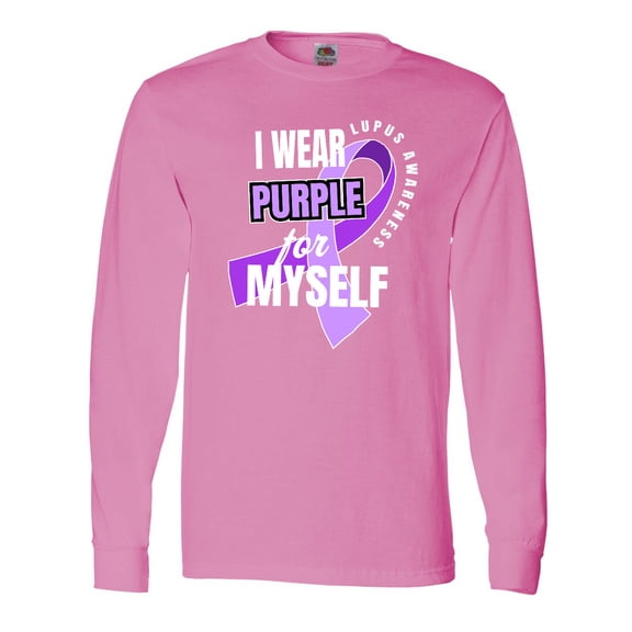 Inktastic I Wear Purple for Myself Lupus Awareness Long Sleeve T-Shirt