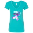 thumbnail image 1 of Inktastic I Wear Purple for Myself Lupus Awareness Women's V-Neck T-Shirt, 1 of 5