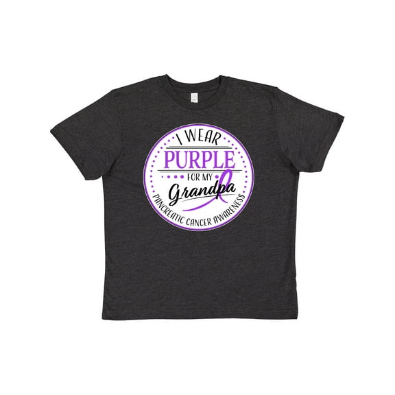 Inktastic I Wear Purple for my Grandpa- Pancreatic Cancer Awareness Youth T-Shirt