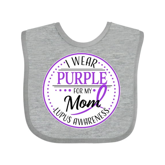 Inktastic I Wear Purple for my Mom- Lupus Awareness Boys or Girls Baby Bib