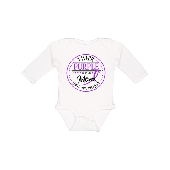 Inktastic I Wear Purple for my Mom- Lupus Awareness Boys or Girls Long Sleeve Baby Bodysuit