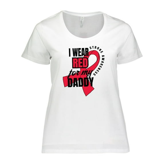 Inktastic I Wear Red For My Daddy Stroke Awareness Women's Plus Size T-Shirt