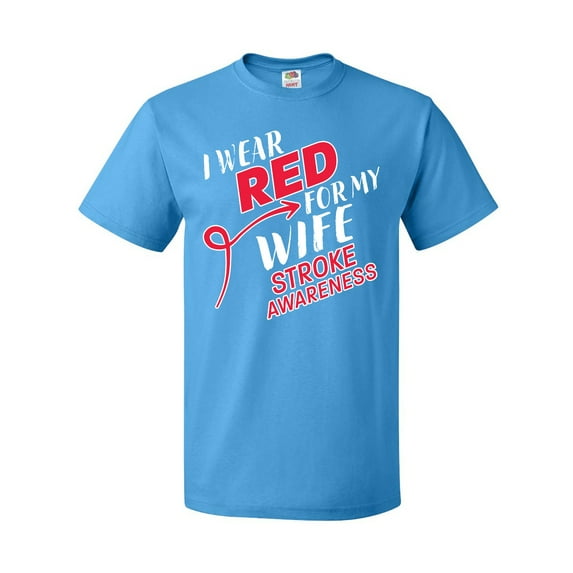 Inktastic I Wear Red for My Wife- Stroke Awareness T-Shirt