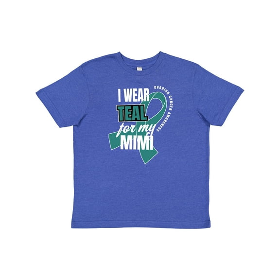 Inktastic I Wear Teal For My Mimi Ovarian Cancer Awareness Youth T-Shirt