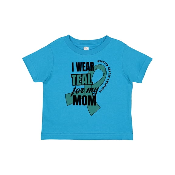 Inktastic I Wear Teal For My Mom Ovarian Cancer Awareness Boys or Girls Toddler T-Shirt