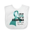 thumbnail image 1 of Inktastic I Wear Teal for My Grandma Boys or Girls Baby Bib, 1 of 4