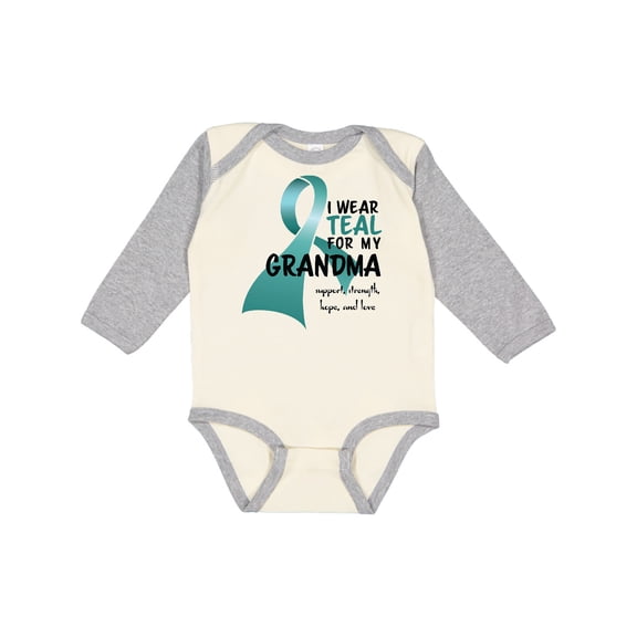 Inktastic I Wear Teal for My Grandma Boys or Girls Long Sleeve Baby Bodysuit