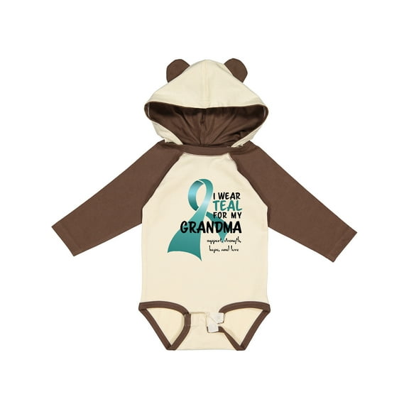 Inktastic I Wear Teal for My Grandma Boys or Girls Long Sleeve Baby Bodysuit
