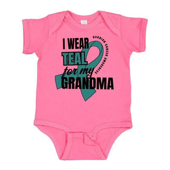 Inktastic I Wear Teal for My Grandma Ovarian Cancer Awareness Boys or Girls Baby Bodysuit