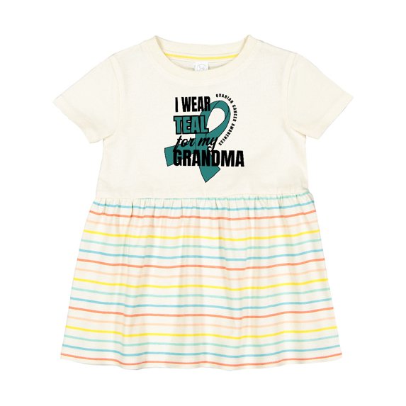 Inktastic I Wear Teal for My Grandma Ovarian Cancer Awareness Girls Baby Dress