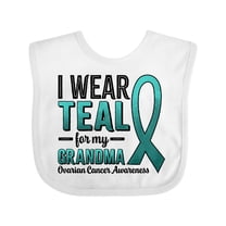 Inktastic I Wear Teal for My Grandma-ovarian Cancer Awareness Boys or Girls Baby Bib