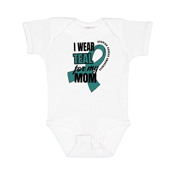 Inktastic I Wear Teal for My Mom Ovarian Cancer Awareness Boys or Girls Baby Bodysuit