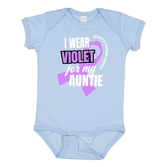 Inktastic I Wear Violet for My Auntie Hodgkins Lymphoma Awareness Boys or Girls Baby Bodysuit