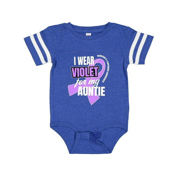 Inktastic I Wear Violet for My Auntie Hodgkins Lymphoma Awareness Boys or Girls Baby Bodysuit