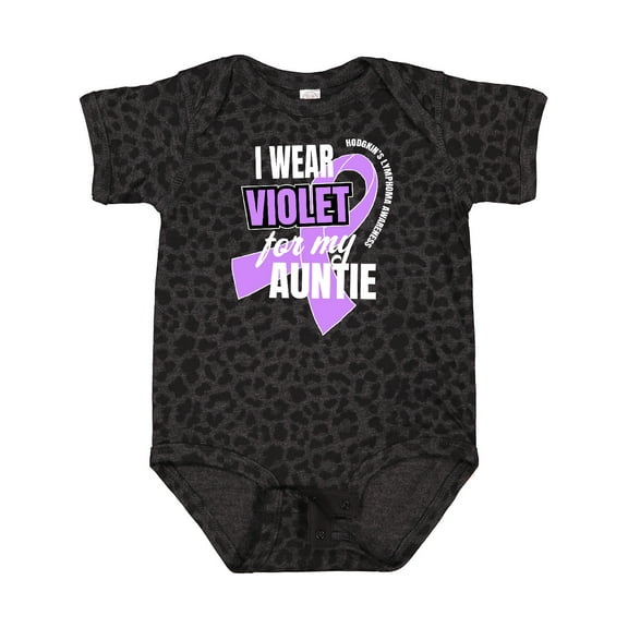 Inktastic I Wear Violet for My Auntie Hodgkins Lymphoma Awareness Boys or Girls Baby Bodysuit