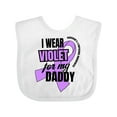 thumbnail image 1 of Inktastic I Wear Violet for My Daddy Hodgkins Lymphoma Awareness Boys or Girls Baby Bib, 1 of 4