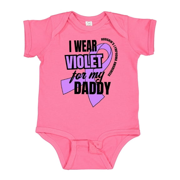 Inktastic I Wear Violet for My Daddy Hodgkins Lymphoma Awareness Boys or Girls Baby Bodysuit