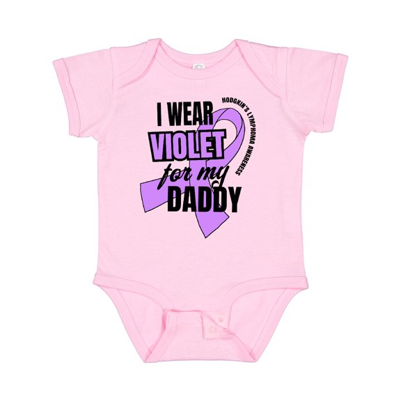 Inktastic I Wear Violet for My Daddy Hodgkins Lymphoma Awareness Boys or Girls Baby Bodysuit