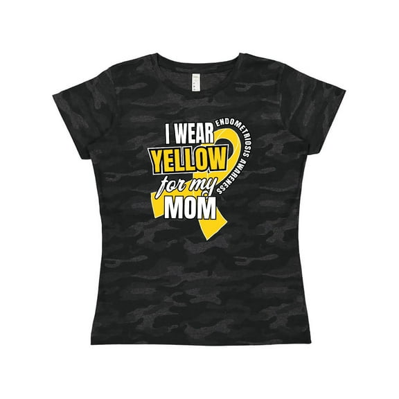 Inktastic I Wear Yellow For My Mom Endometriosis Awareness Women's T-Shirt