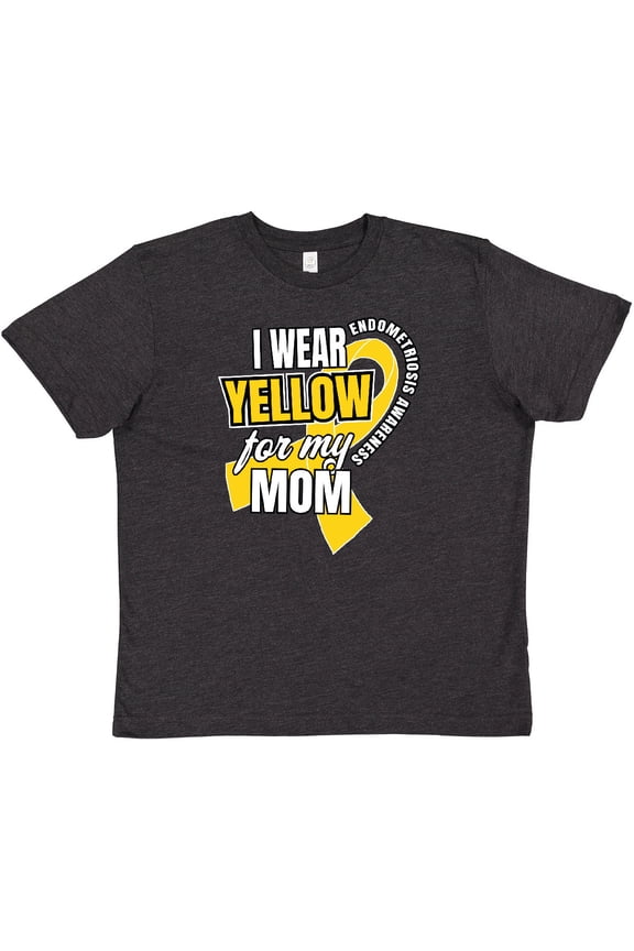 I Wear Yellow For My Mom Endometriosis Awareness Youth T-Shirt