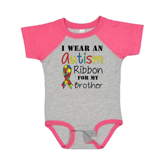 Inktastic I Wear an Autism Ribbon for My Brother Boys or Girls Baby Bodysuit