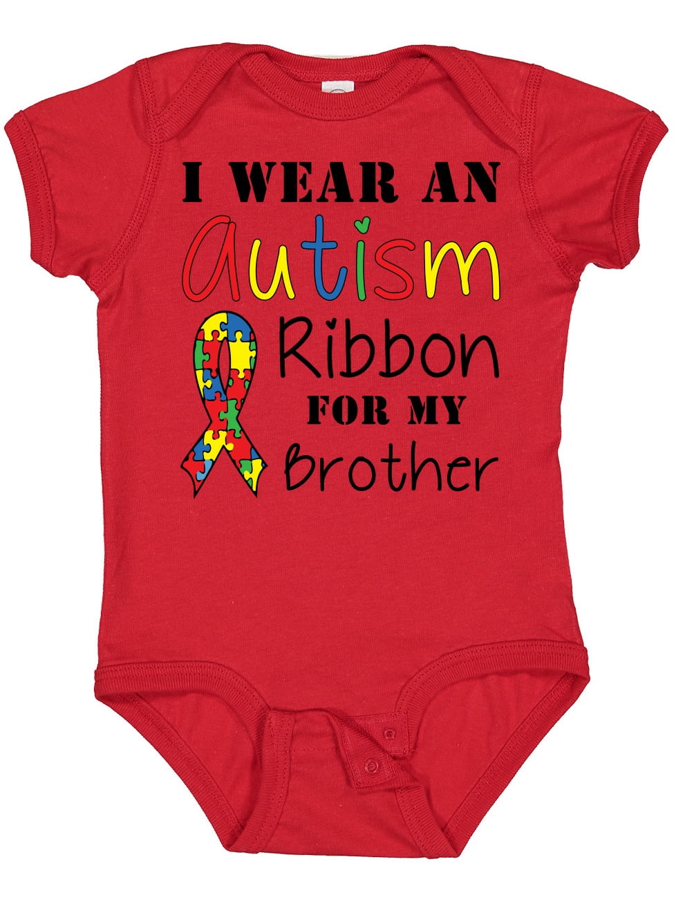 Inktastic I Wear an Autism Ribbon for My Brother Boys or Girls Baby