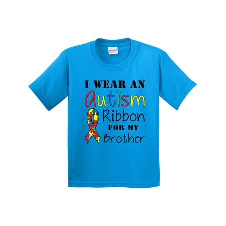 Inktastic I Wear an Autism Ribbon for My Brother Youth T-Shirt