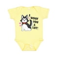 thumbnail image 1 of Inktastic I Woof You a Lot with Husky Dog Illustration Boys or Girls Baby Bodysuit, 1 of 5