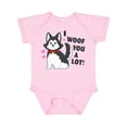 thumbnail image 1 of Inktastic I Woof You a Lot with Husky Dog Illustration Boys or Girls Baby Bodysuit, 1 of 5
