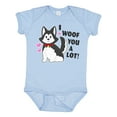 thumbnail image 1 of Inktastic I Woof You a Lot with Husky Dog Illustration Boys or Girls Baby Bodysuit, 1 of 5
