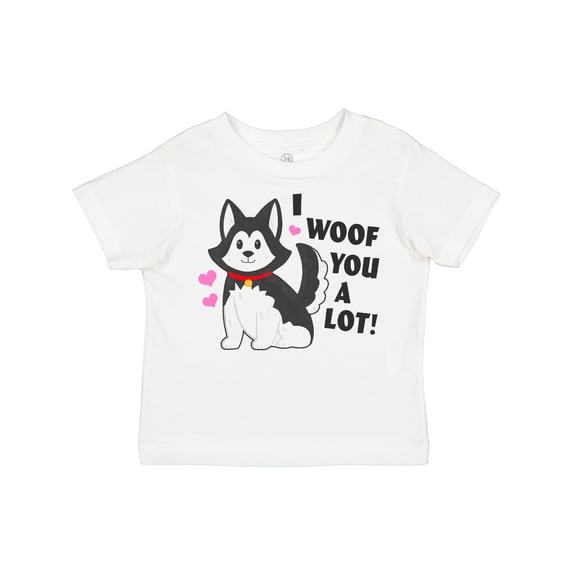 Inktastic I Woof You a Lot with Husky Dog Illustration Boys or Girls Toddler T-Shirt