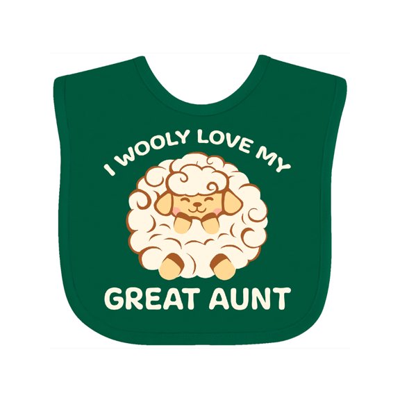 Inktastic I Wooly Love My Great Aunt Boys or Girls Baby Bib