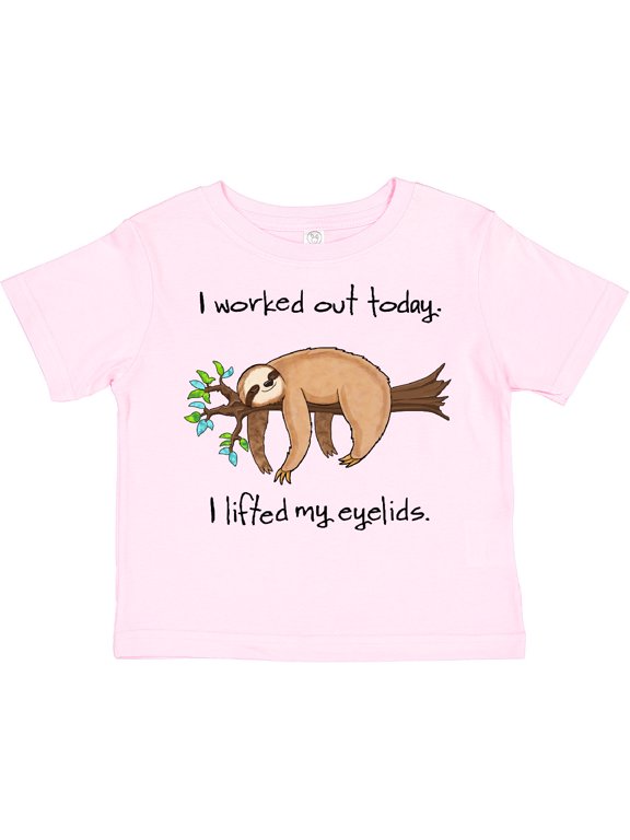 I Worked Out Today. I Lifted My Eyelids- cute sloth on a branch Boys or Girls Toddler T-Shirt
